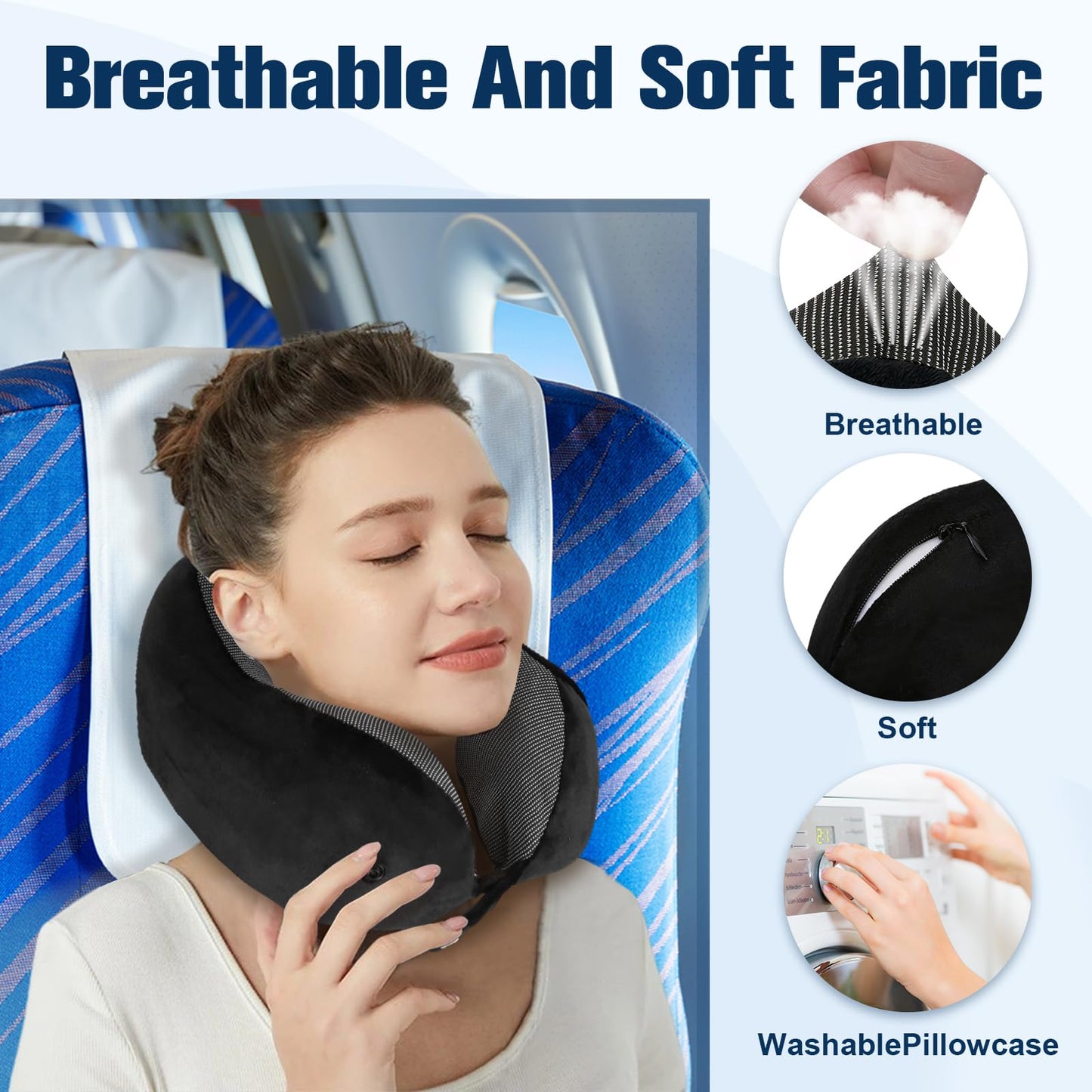 Cirorld Neck Pillow for Traveling, Travel Pillows for Airplanes,100% Pure Memory Foam Travel Neck