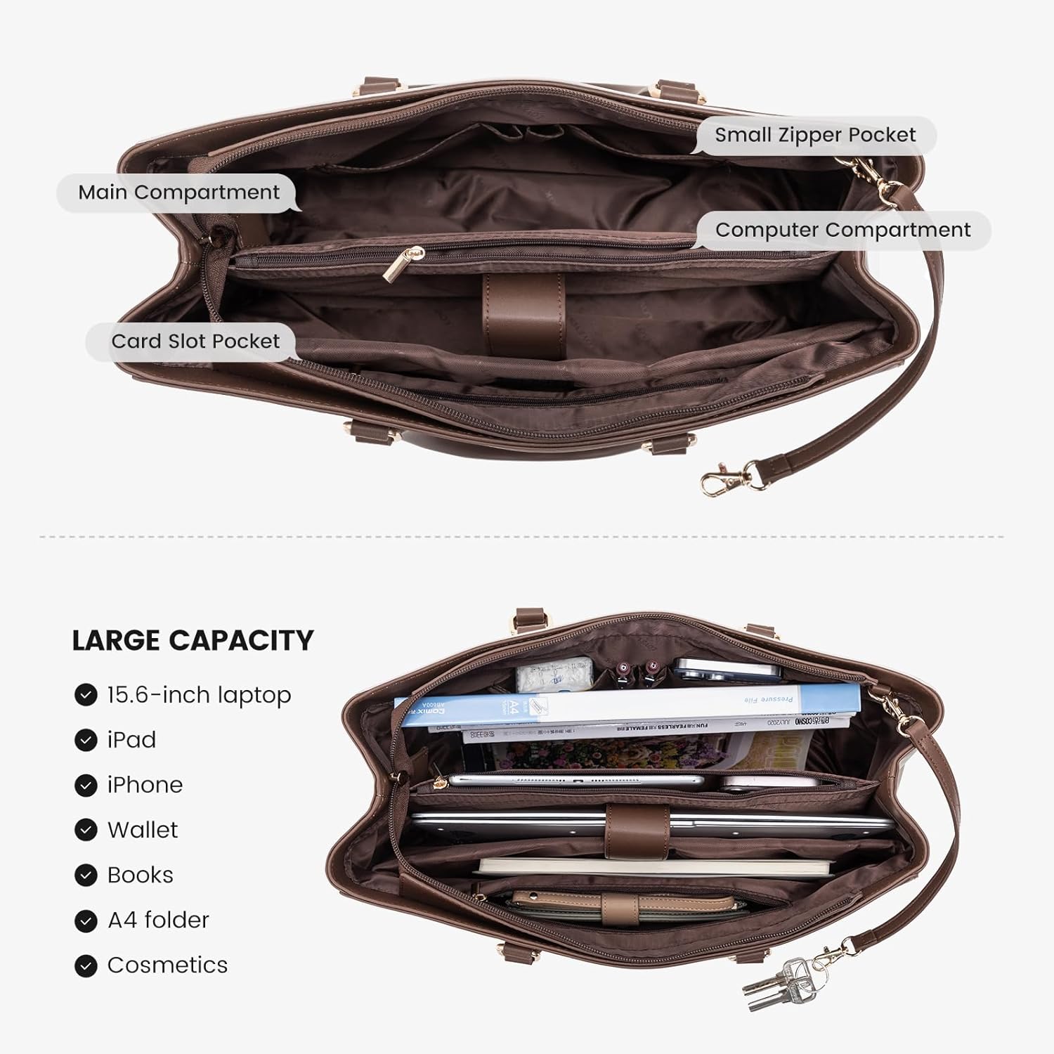 LOVEVOOK Laptop Tote Bag for Women, Office Work Bag Briefcase fit for 15.6 inch Laptop, Large