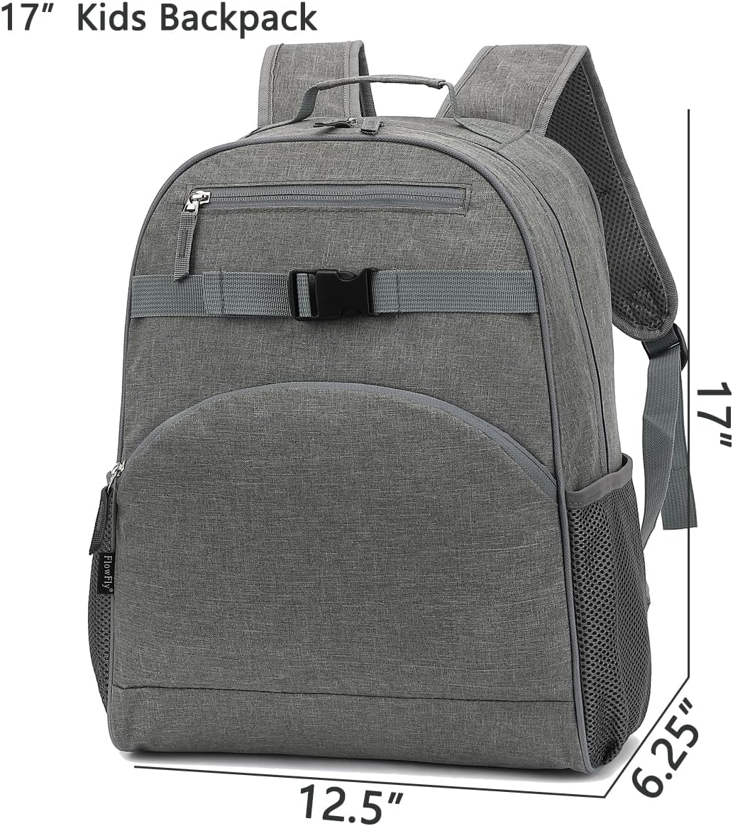 FlowFly Kids Backpack for Toddler Boys Girls, Simple Lightweight Bookbag for Daycare Kindergarten