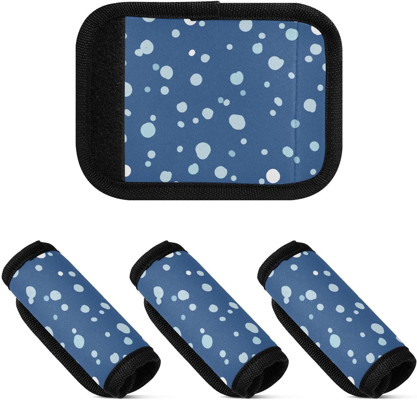 2 PC Luggage Handle Wrap Luggage Handle Covers Tags for Suitcase Bags Travel Luggage Handle Identifier Gripper Abstract Blue Snowfall