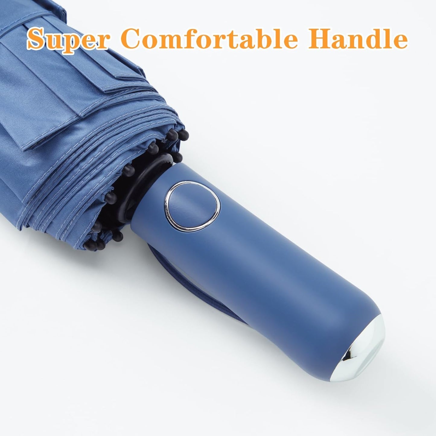 Large Double-Ribs Umbrella Automatic Folding Umbrella for Women Men, Travel, UPF 50+ UV Protection,46-Inch, 12 Ribs, Light Green