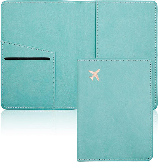 Deziliao Passport Holder,Passport Holder Card Slots, Passport and Vaccine Card Holder Combo, Cute Passport cover for Women and Men, with Waterproof Rfid Blocking, Passport Travel Wallet(Aqua Green)