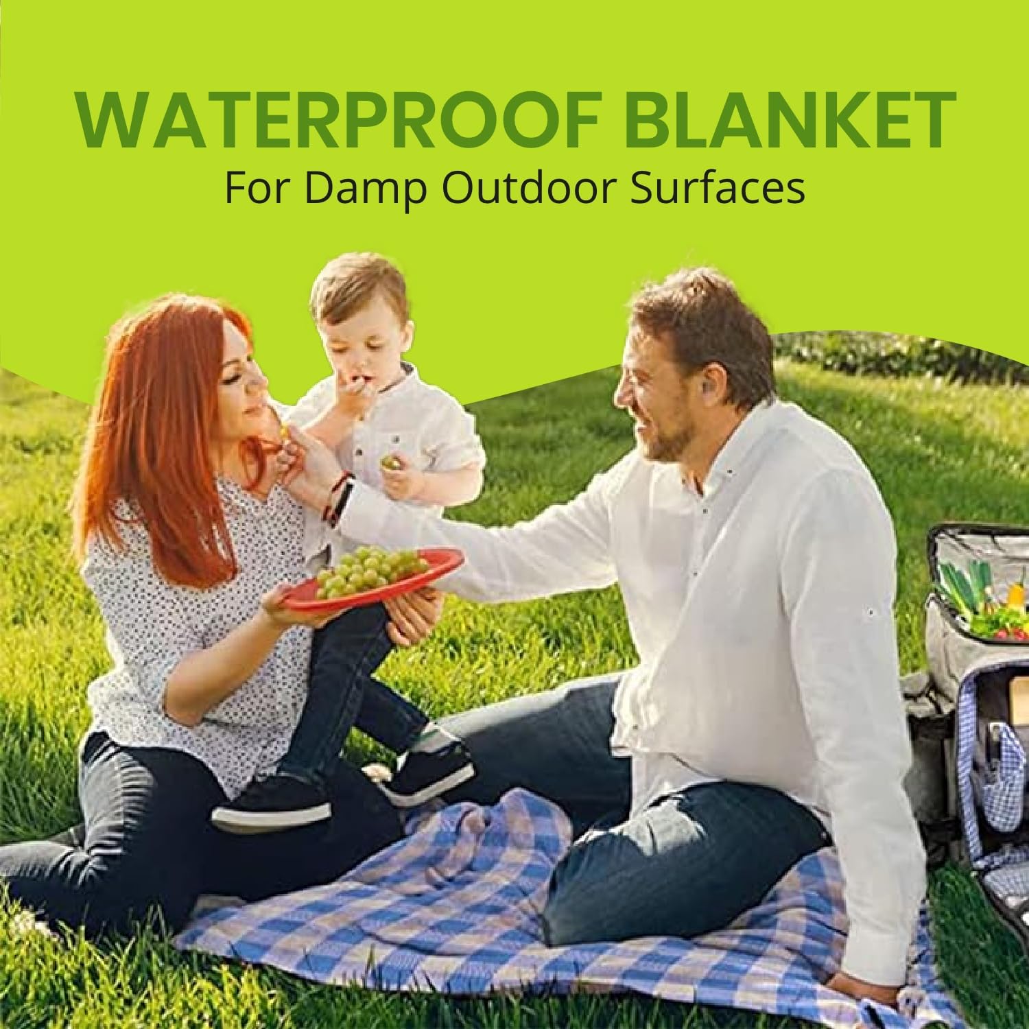 Nature Gear Picnic Backpack for 4, Insulated Picnic Set with Dinnerware, Wine Cooler, Blanket &