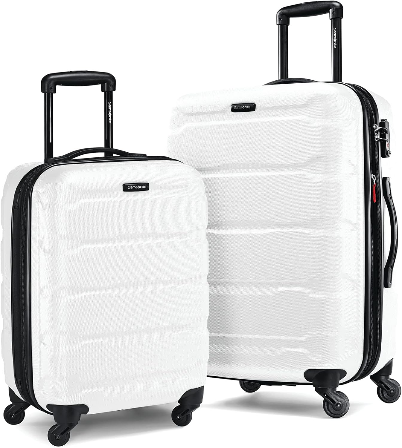 Samsonite Omni PC Hardside Expandable Luggage with Spinner Wheels, White, 2-Piece Set (20/24)