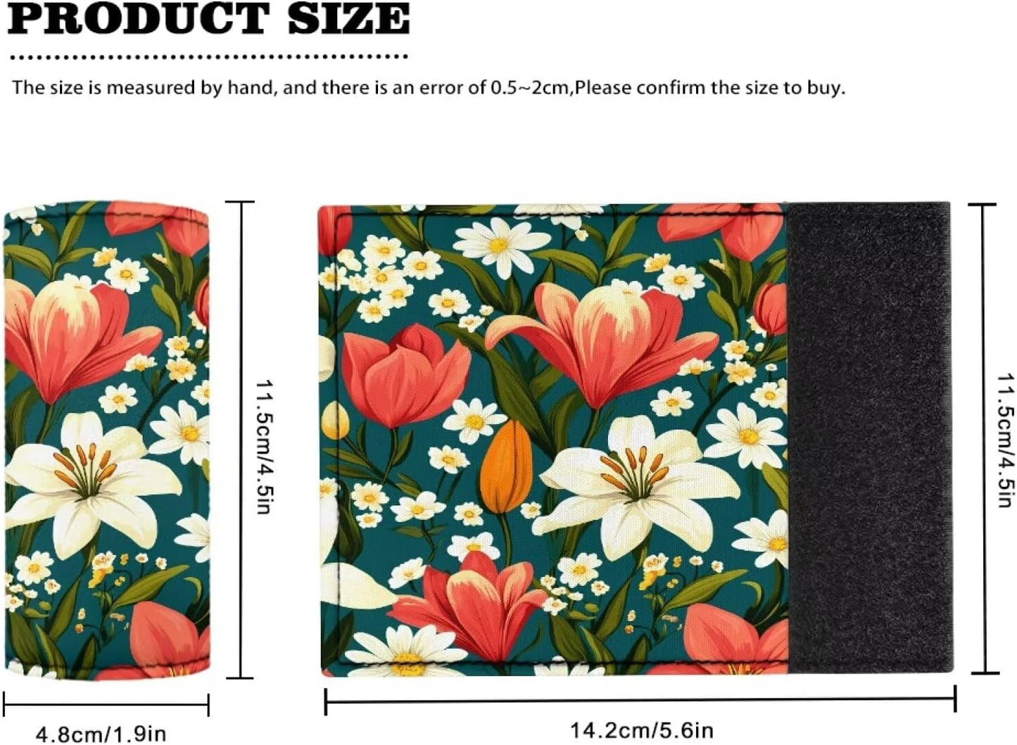 Floral Luggage Handle Wraps Set,Women Girls Cute Suitcase Protective Handle Cover Set 2 Pcs Floral Travel Accessories