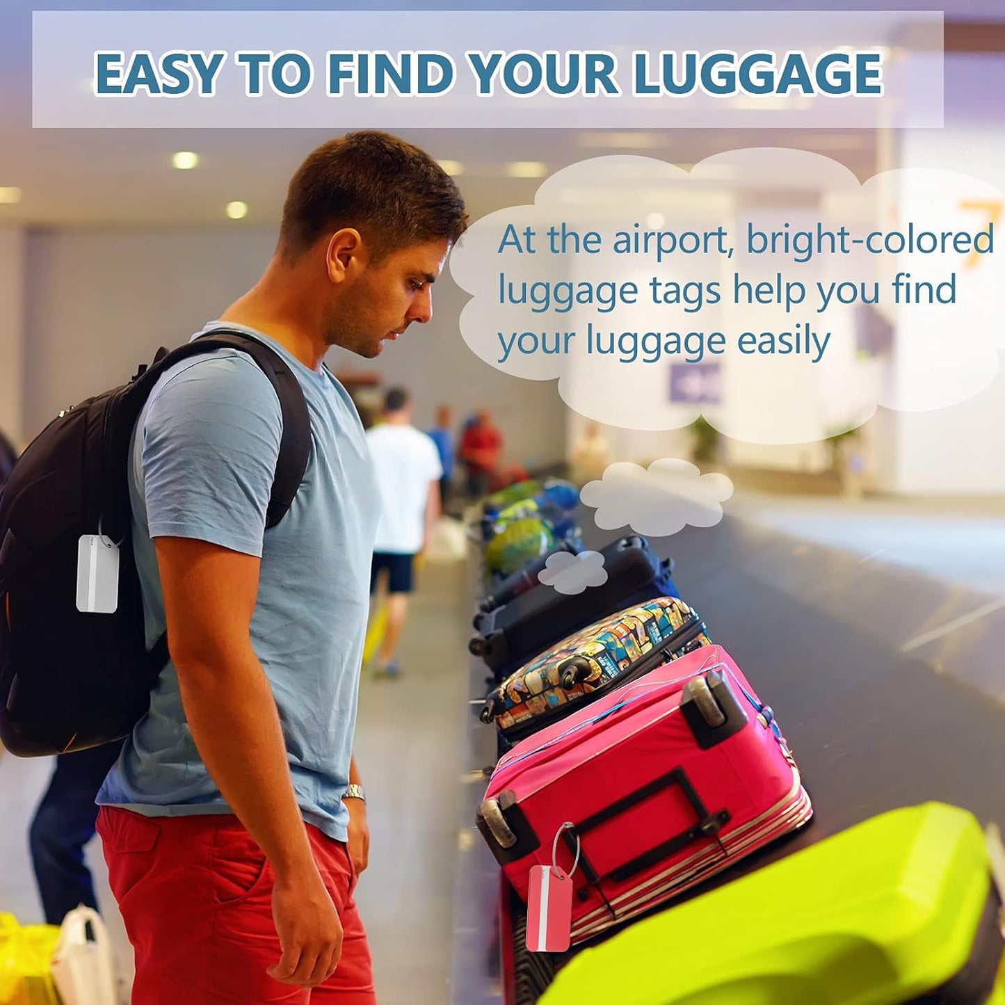 22 Pieces Luggage Tags Business Card Holder Aluminum Metal Travel ID Bag Tag for Suitcases Travel Luggage Baggage Identifier(Bright Colors)