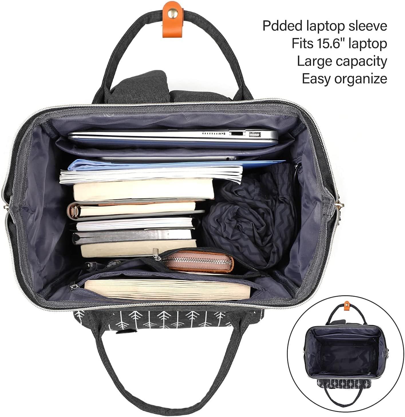 Women Backpack Travel Laptop Bag - 15.6 Inch Anti Theft Slim Backpack with USB Charging Port, Water Resistant Sturdy- School College, Ergonomic, Fits Notebook, Black