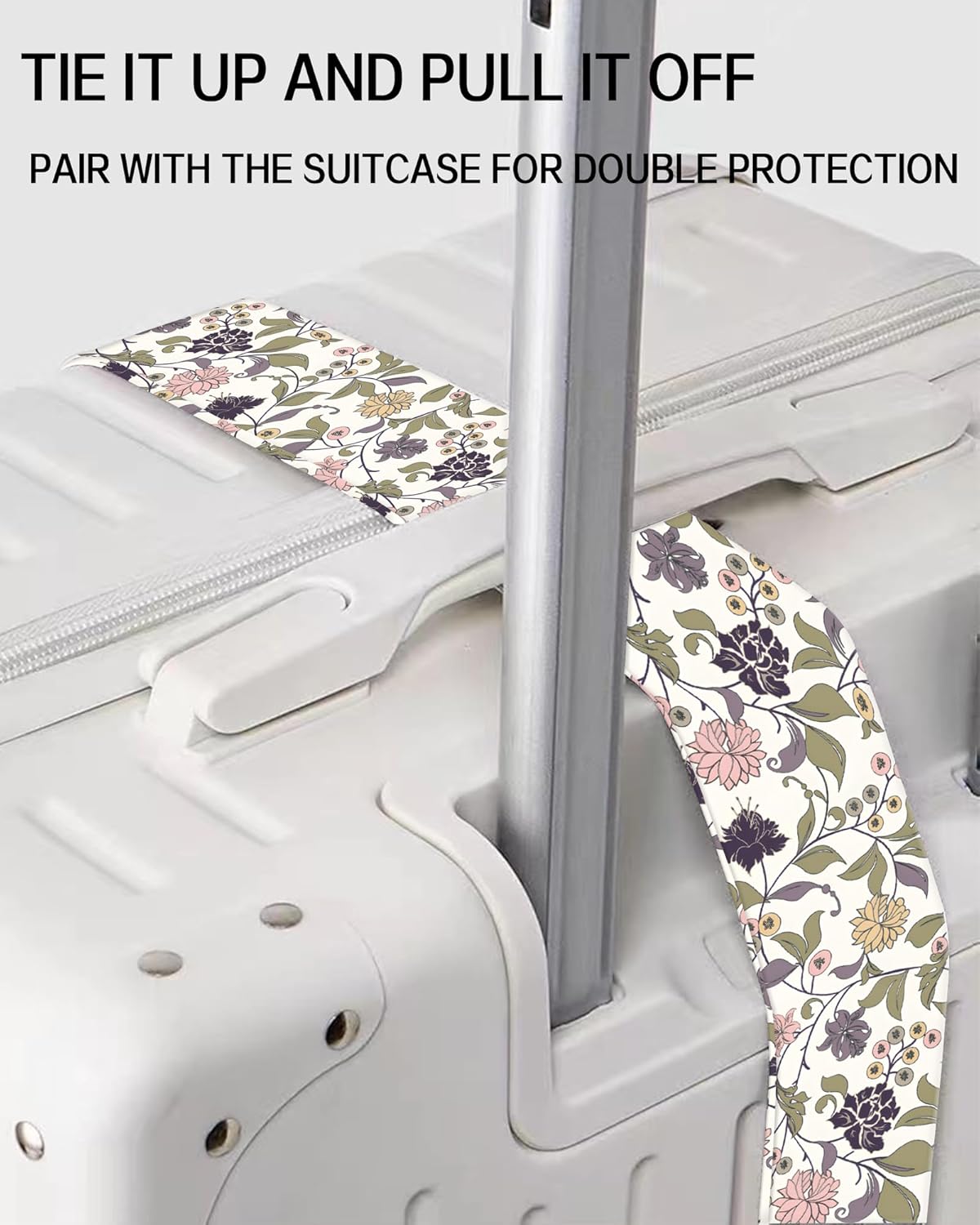 Luggage Straps for Suitcases, Adjustable Travel Belt, Durable Wide Luggage Strap, Cute Suitcase Strap Identifiers with Buckle, Bag Straps for Luggage, Cute Boho Flowers