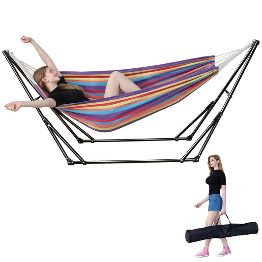 LIEVIM Portable Hammock with Stand for Outside or Inside,No Tree Required