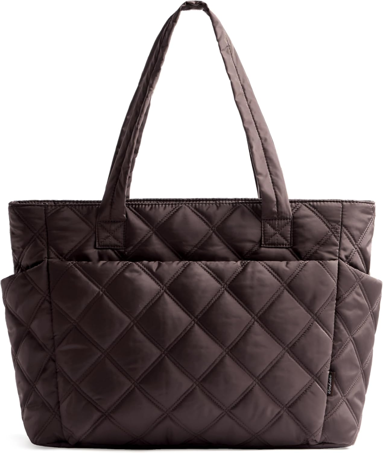 Tote Bag for Women, Lightweight Puffer Tote Work Bags with Compartments for Travel, Quilted Shoulder Bag with Zipper