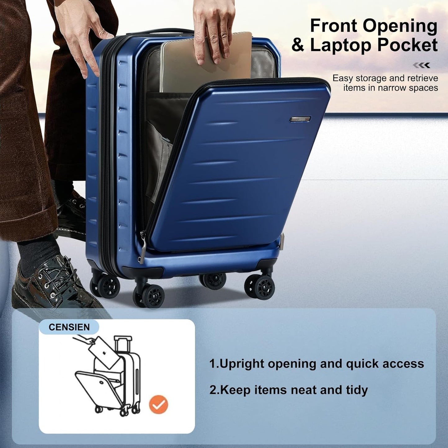 Luggage Sets 2 Pieces, 20 Inch Carry On Luggage and Expandable 28 Inch Checked Luggage with Spinner