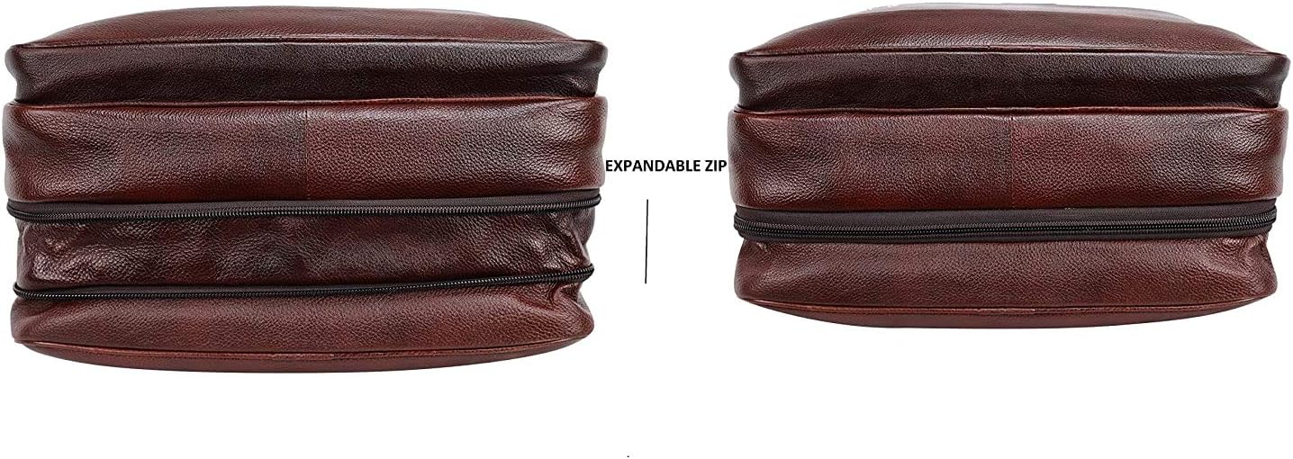 Full Grain Leather 16 Inch briefcases Laptop Messenger Bags for Men and Women Expandable Business Bag Leather Satchel Bags