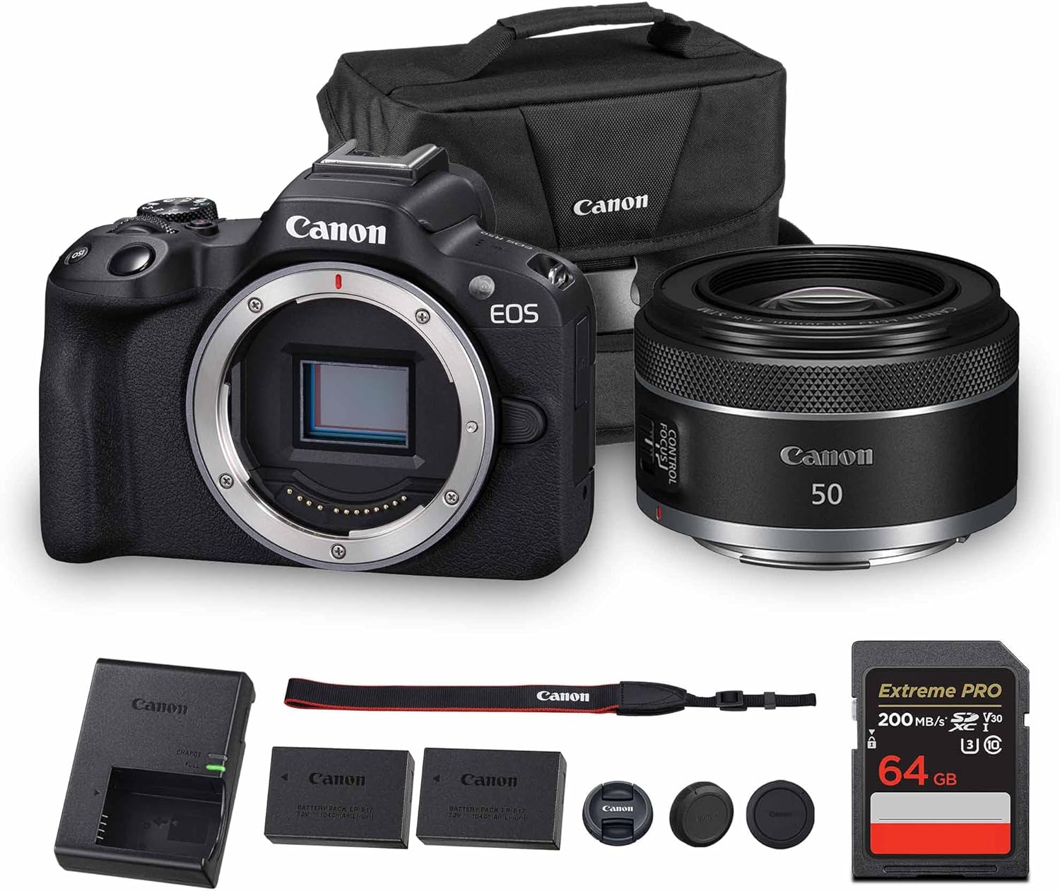 Canon EOS R50 Mirrorless Camera | 24.2MP APS-C, 4K 30p Video, Dual Pixel AF II, 15fps Burst