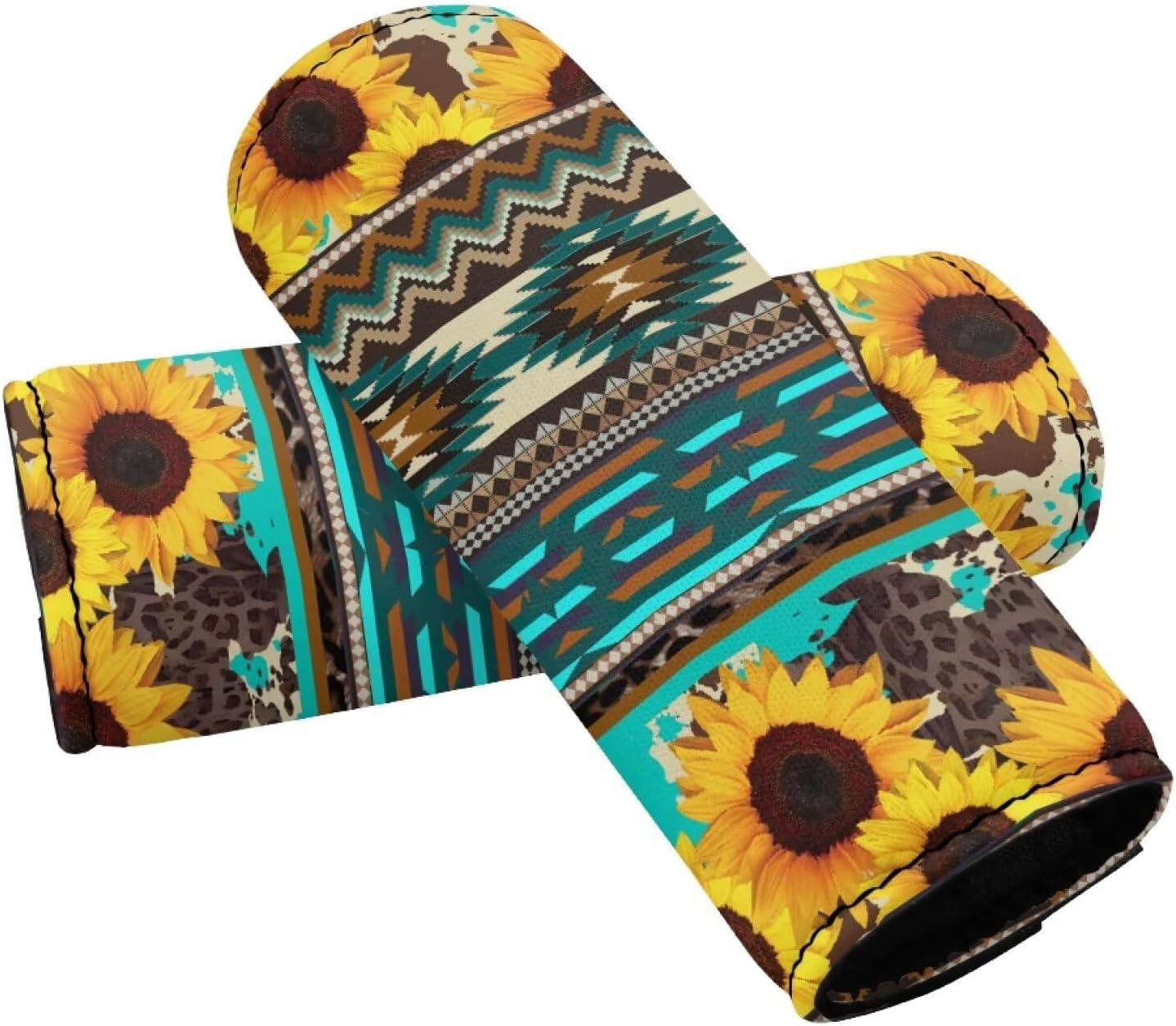 Sunflower Luggage Handle Wraps for Suitcase,2 Pcs Luggage Tags Geometric Suitcase Tags Identifiers for Women Girls Portable Suitcase Protective Handle Cover Reusable