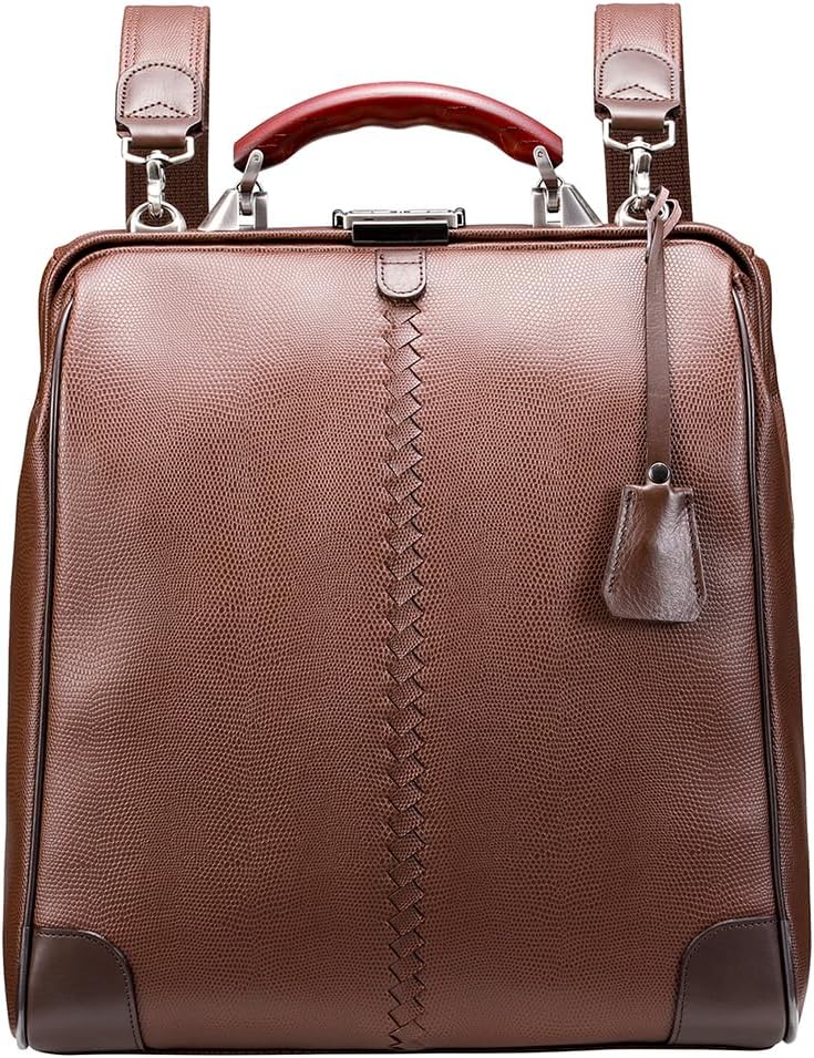 Lizard Men's Vertical Doctor Bag, Toyooka Kaban, Made in Japan