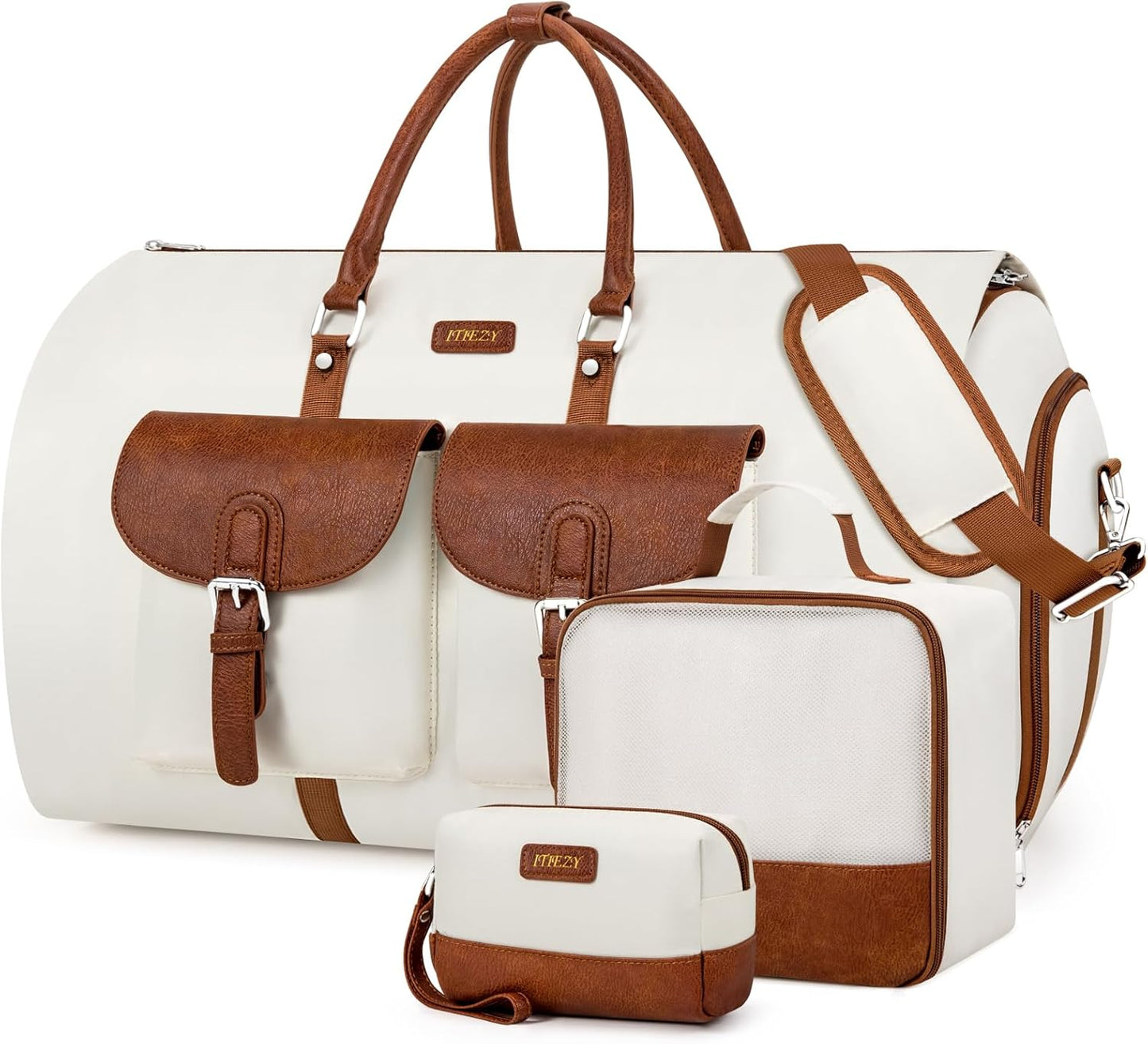 Garment Duffle Bag for Travel - Convertible Carry on Garment Duffel Travel Bag for Women Men Large