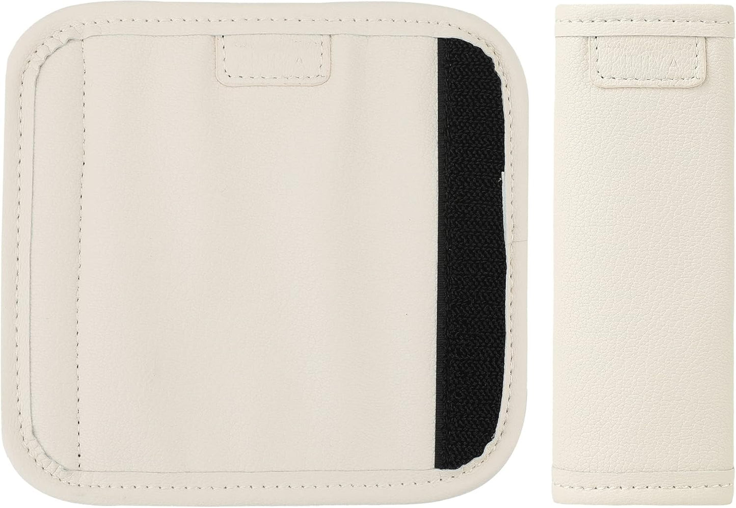 KINIVA 2 Pack Set White Vegan Leather Luggage Handle Wraps, Luggage Identifiers, Travel Accessories