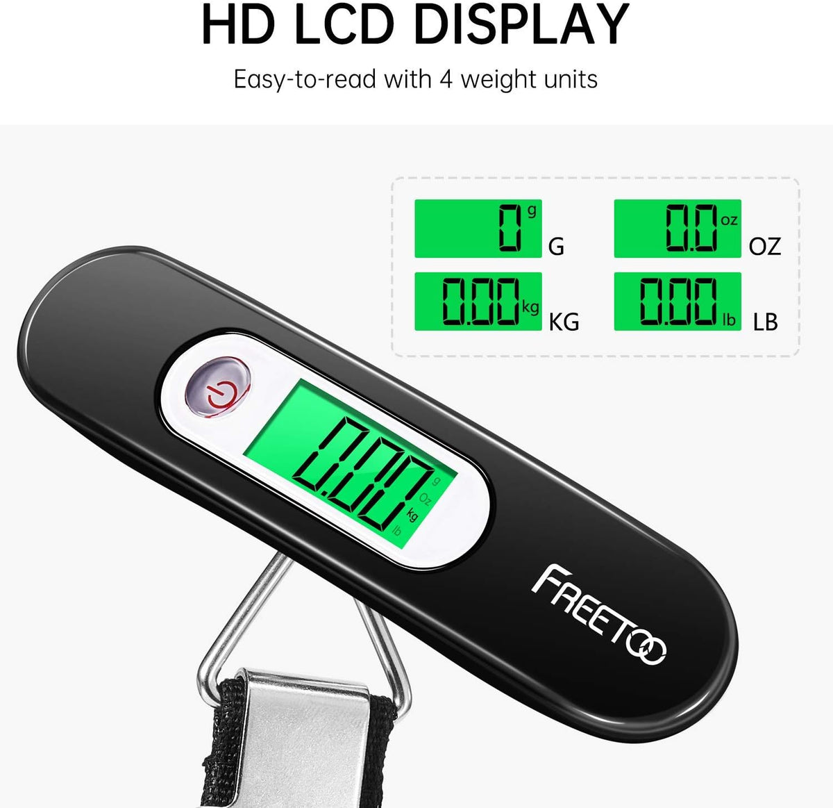 FREETOO Luggage Scale Portable Digital Hanging Scale for Travel, Suitcase Weight Scale with