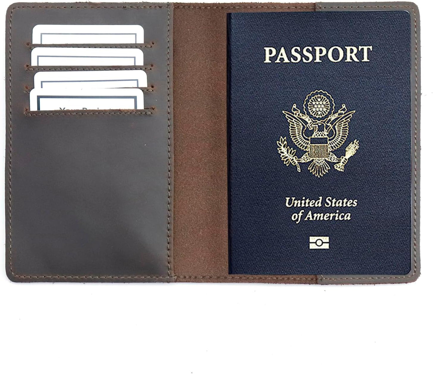 Passport Holder & Travel Wallet with RFID Protection – Premium Leather Organizer (Coffee)