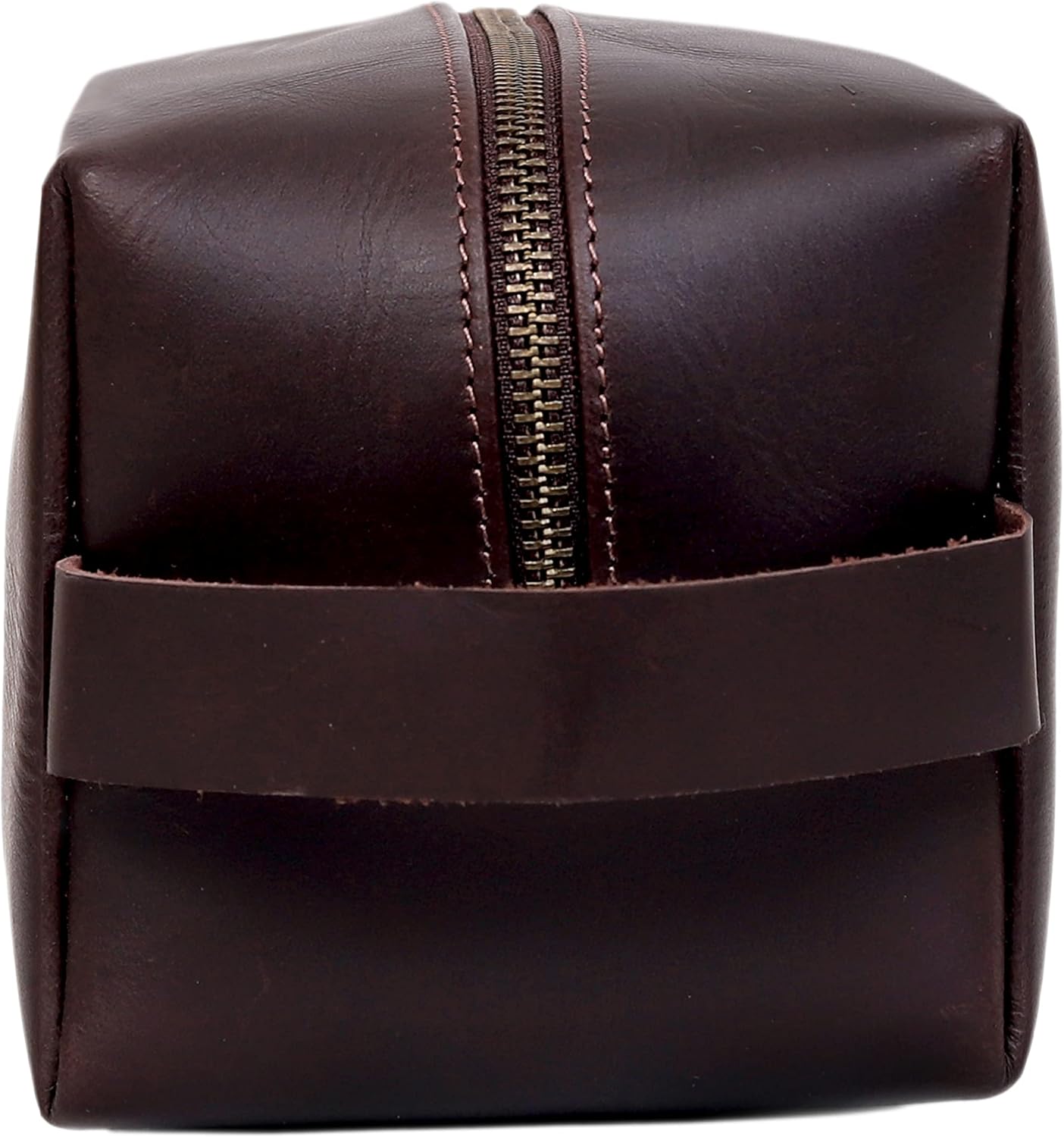 cuero Leather Buffalo DoppKit Toiletry Travel Unisex Toiletry Cosmetic Pouch Shaving Kit Men Women (BROWN)