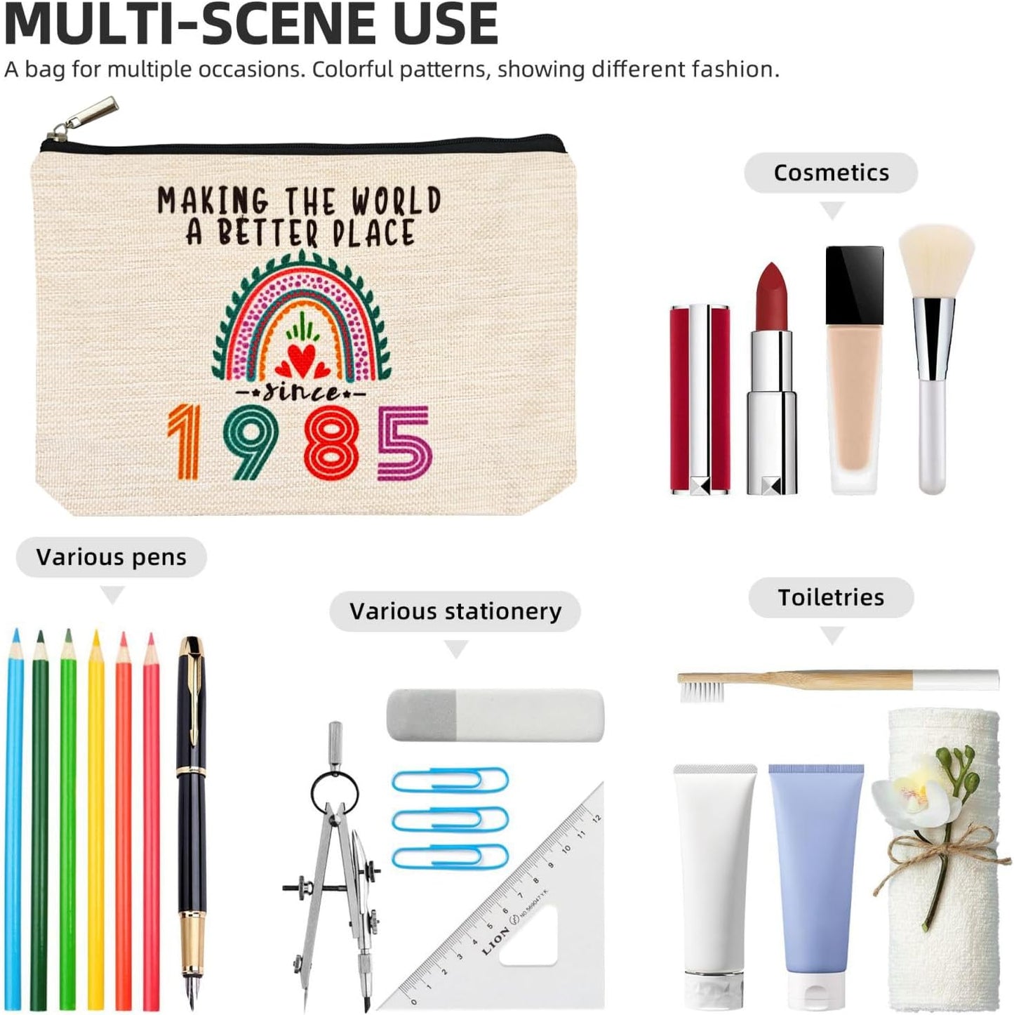 40th Birthday Gifts Women Makeup Bag, Happy 40th Birthday Decorations Woman, Best 40 Year Old Gifts