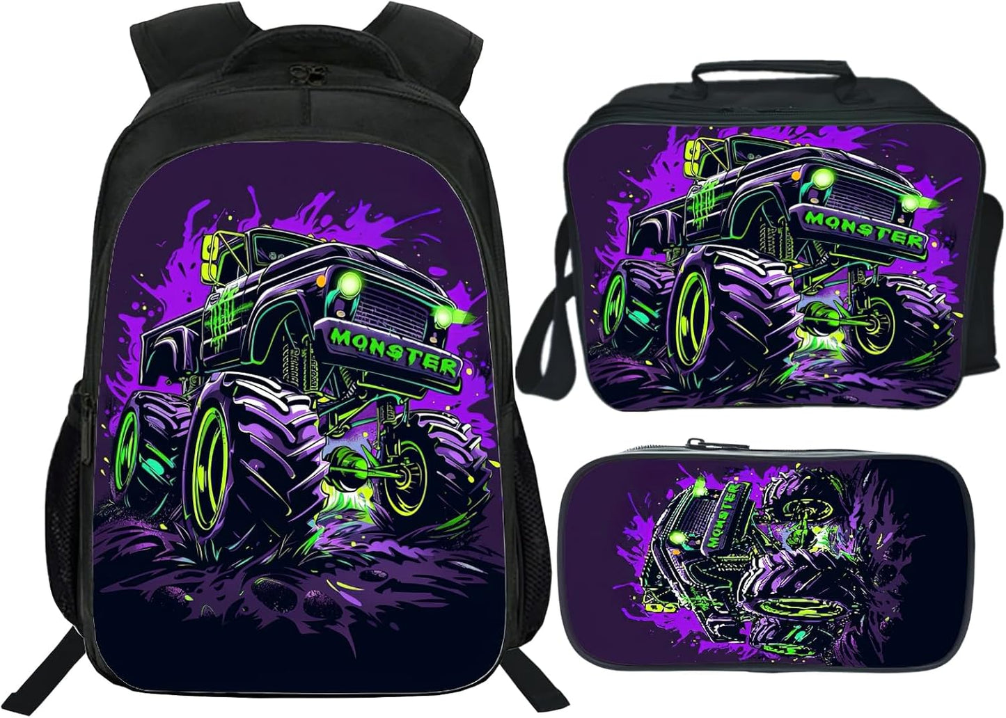 Kids Backpack School Bookbag 16inch Schoolbag With Lunch Box Bag And Pencil Case Set For Boys Girls
