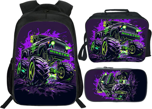 Kids Backpack School Bookbag 16inch Schoolbag With Lunch Box Bag And Pencil Case Set For Boys Girls