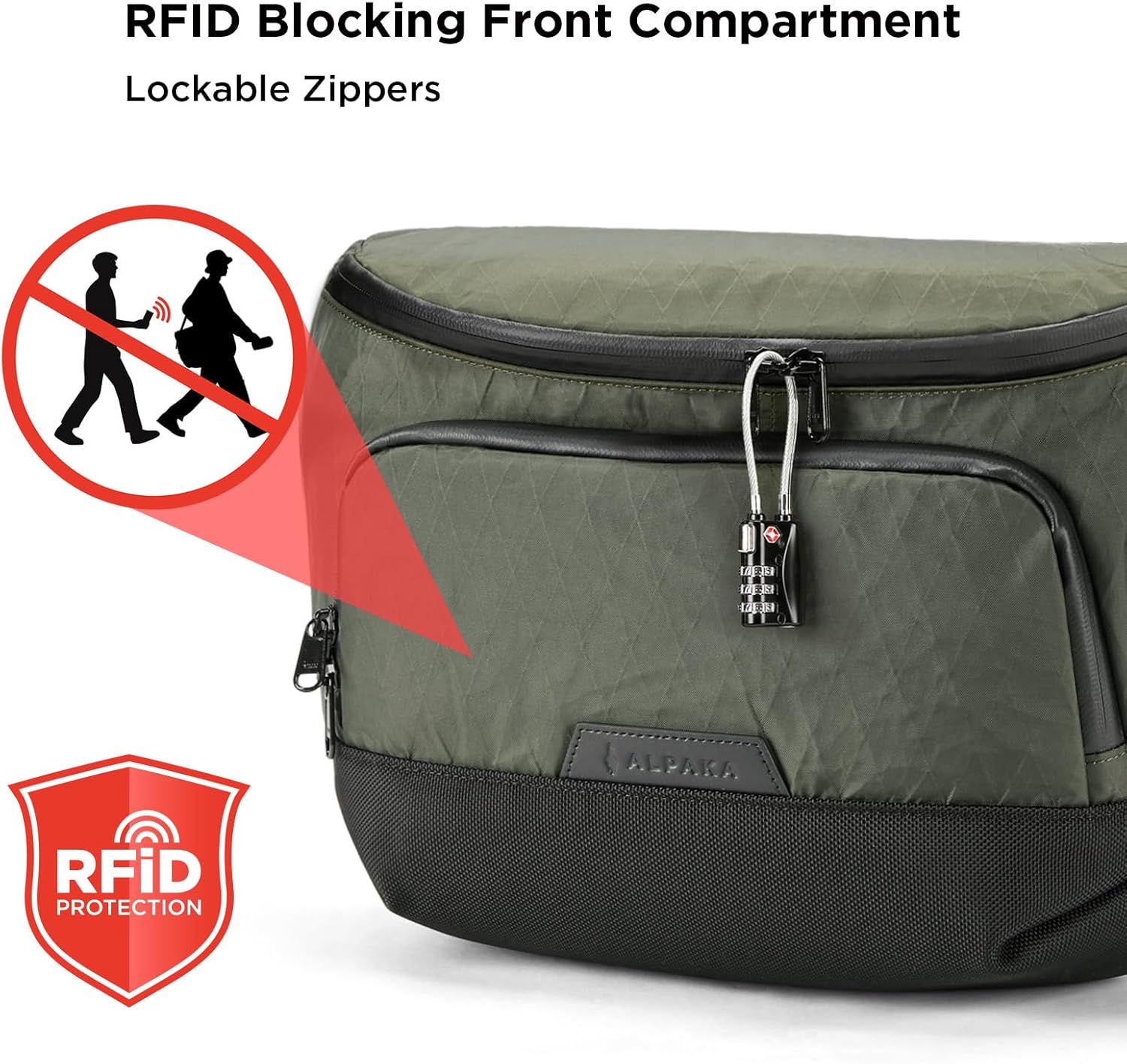 ALPAKA Bravo Sling Max, 8L RFID-Blocking Sling Laptop Bag for Men with Maglockz Buckle, Lockable