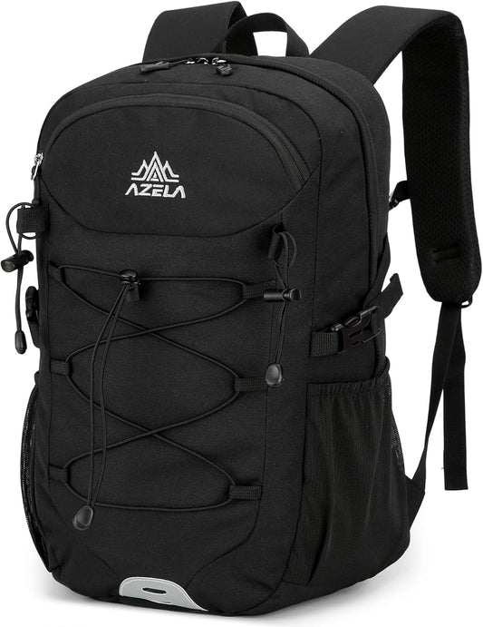 20L Small Waterproof Hiking Backpack with Chest Strap for Men, Lightweight Outdoor Daypack, Black
