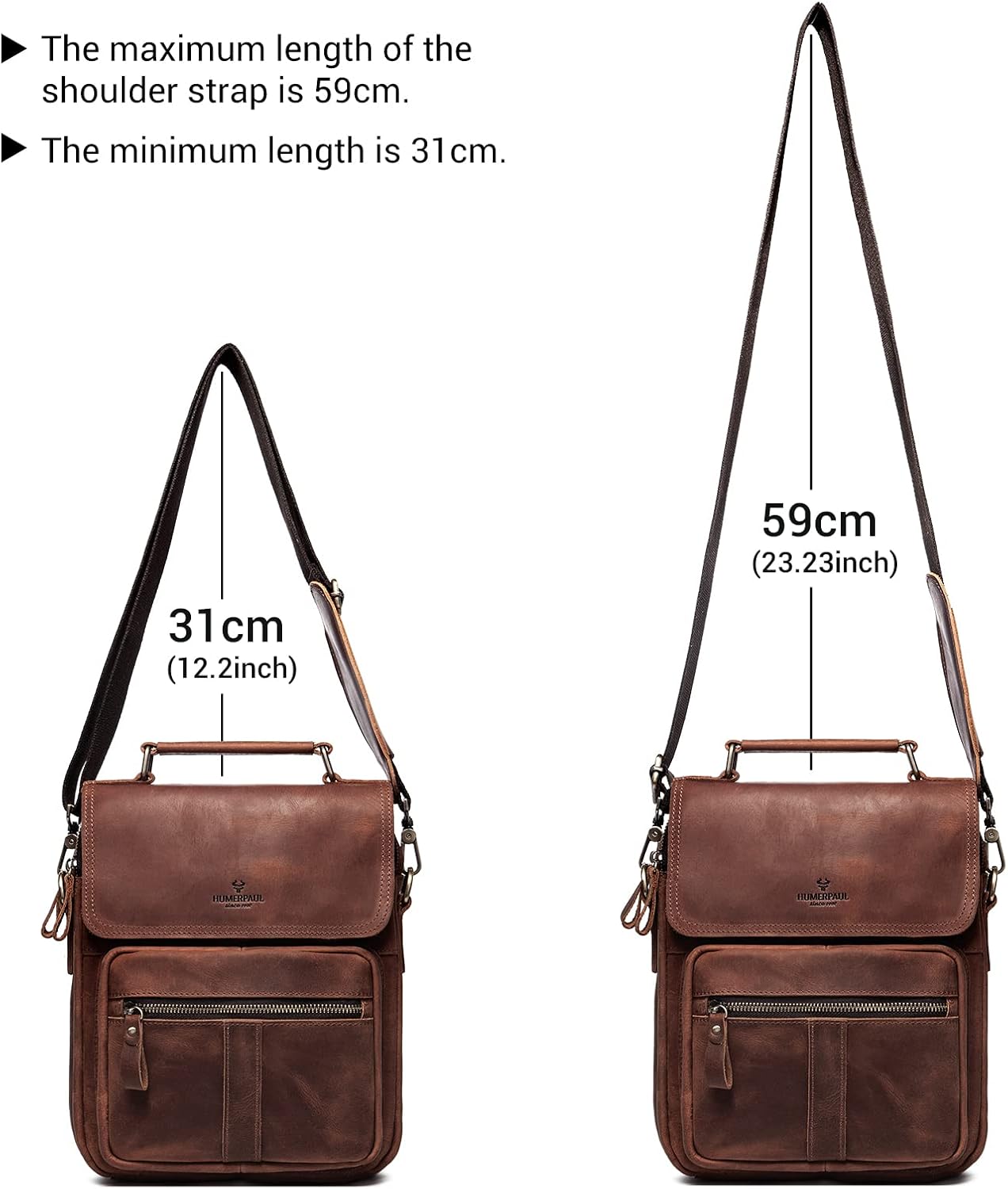gzcz Leather Sling Shoulder Crossbody Bag Man Purse Messenger Bags for Men Women Outdoor Travel Business