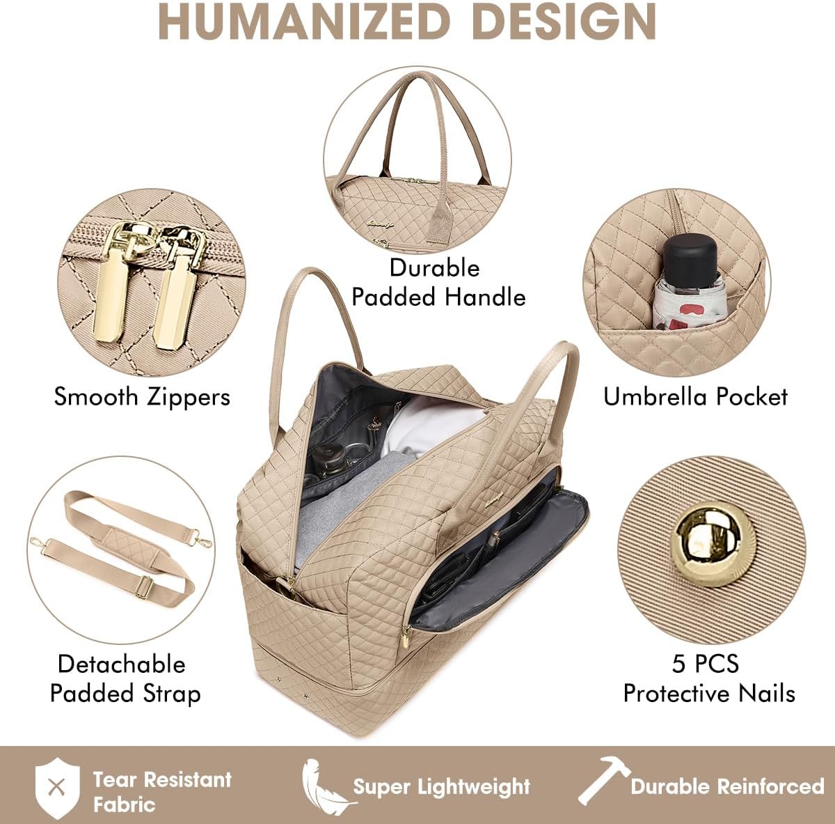 Travel Duffle Bag Weekender for Women - Carry-On Overnight Bag Personal Item Bag with Shoe Compartment & Wet Pocket Large Weekend Tote Bags with Toiletry Bag Hospital Bags for Labor and Delivery