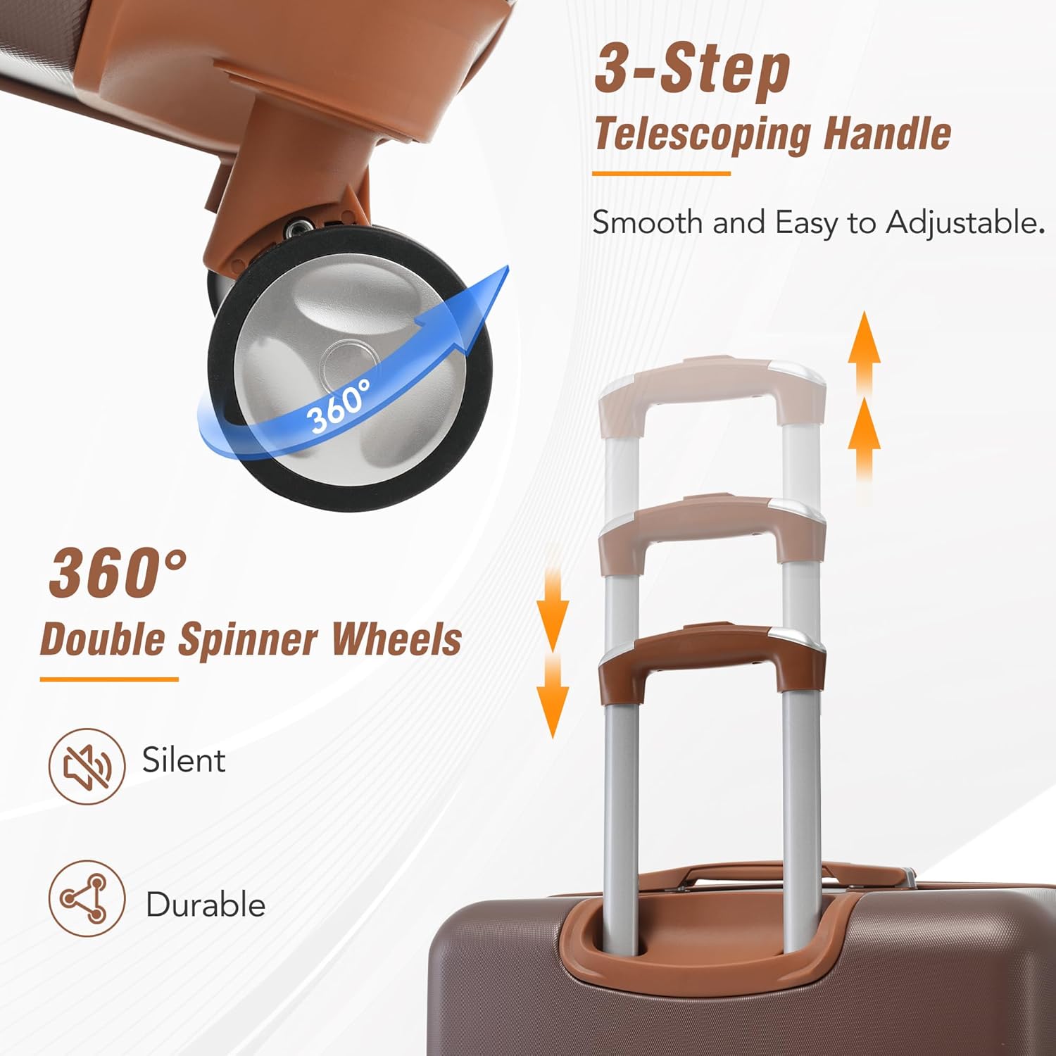Merax Luggage Set 2 Piece Suitcase Set with Cosmetic Case Expandable Spinner Wheels Vintage Luggage