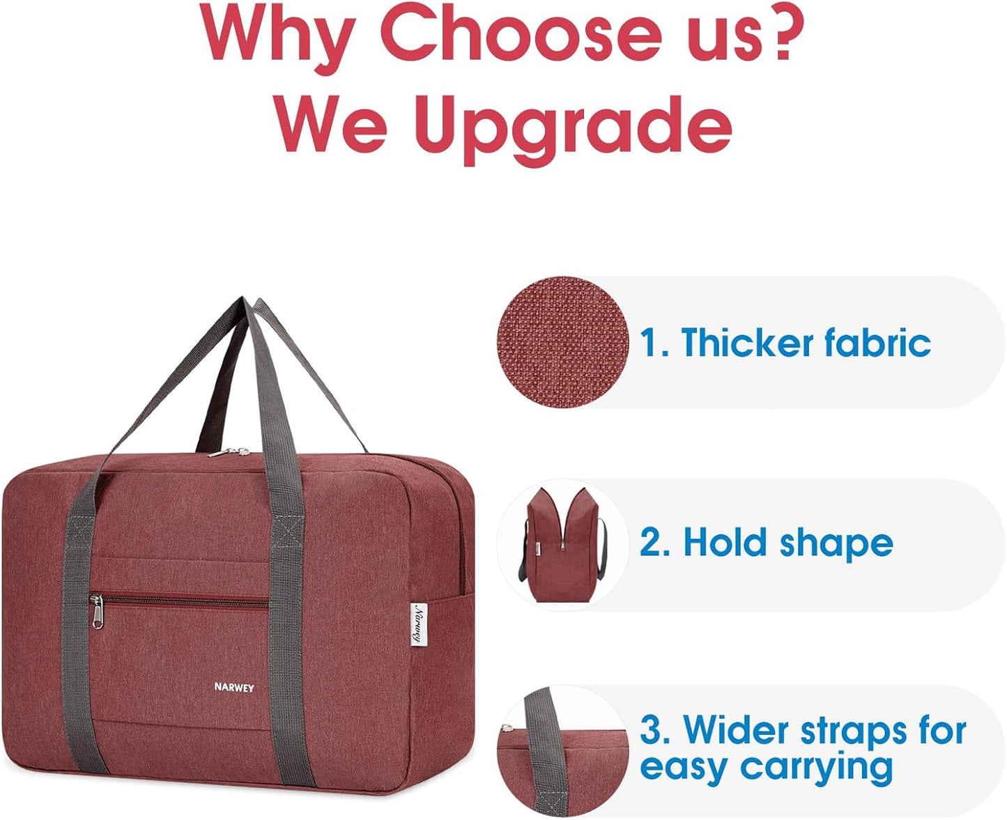 For Spirit Airlines Personal Item Bag 18x14x8 Foldable Travel Duffel Bag Tote Carry on Luggage Duffle Overnight for Women and Men