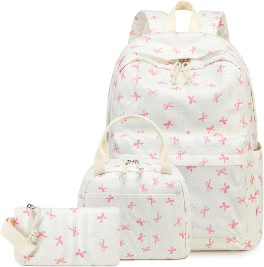 LEDAOU Backpack for Girls School Bag Kids Bookbag Teen Backpack Set Daypack with Lunch Bag and Pencil Case