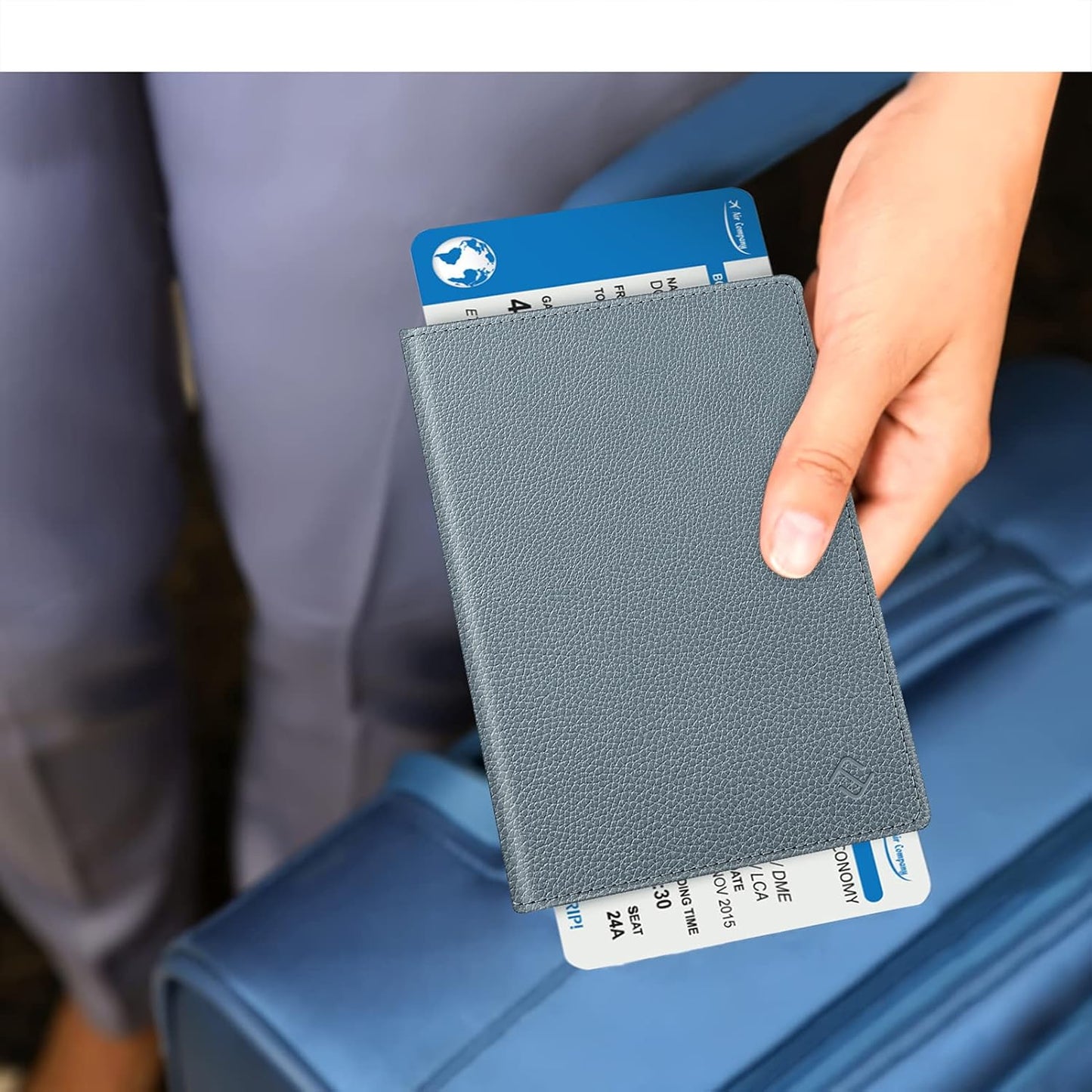 FINTIE Passport Holder, Slim Travel Wallet RFID Blocking Card Case Cover Passport Cover Protector Essentials with Credit Card Slots for Women/Men
