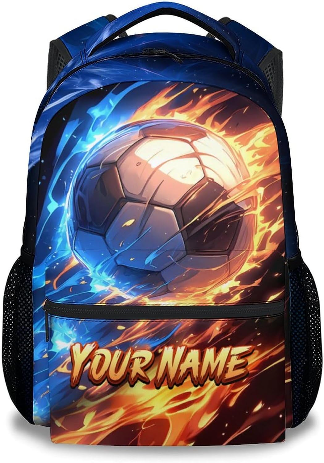 Boys Backpack, Personalized Soccer Backpacks for Kids, 17" Sports-Themed Bookbag for Elementary Kindergarten, Custom Sports Theme School Bag