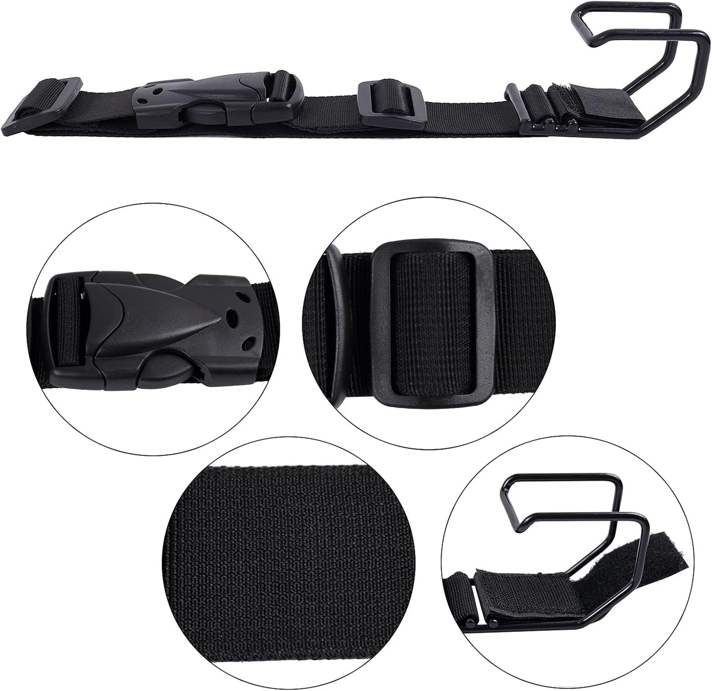 Luggage Hook Strap,J Hook for add a Bag Luggage,Multi Adjustment Bag Strap Hook with Hands Free(Black-Middle Size)