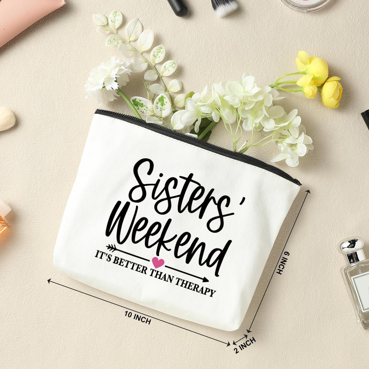 6 Pcs Girls Weekend Gifts for Women Girls Trip Gifts Favors Makeup Bag Cosmetic Bag Bestie Gifts Weekend Bag Coin Purse for Female Lady Girl Friend Coworker Travel Vacation Christmas Birthday
