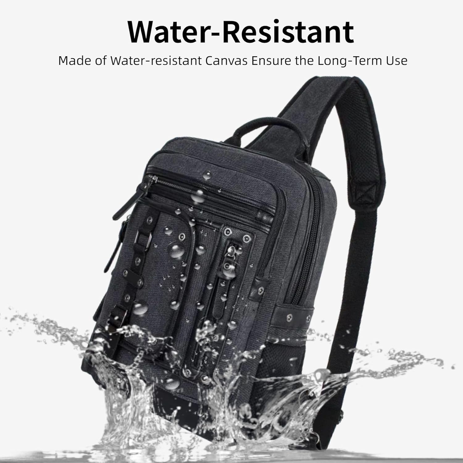 Schkleier Messenger Bag for Men Canvas Sling Bag Crossbody Backpack Laptop Shoulder Bag Hiking