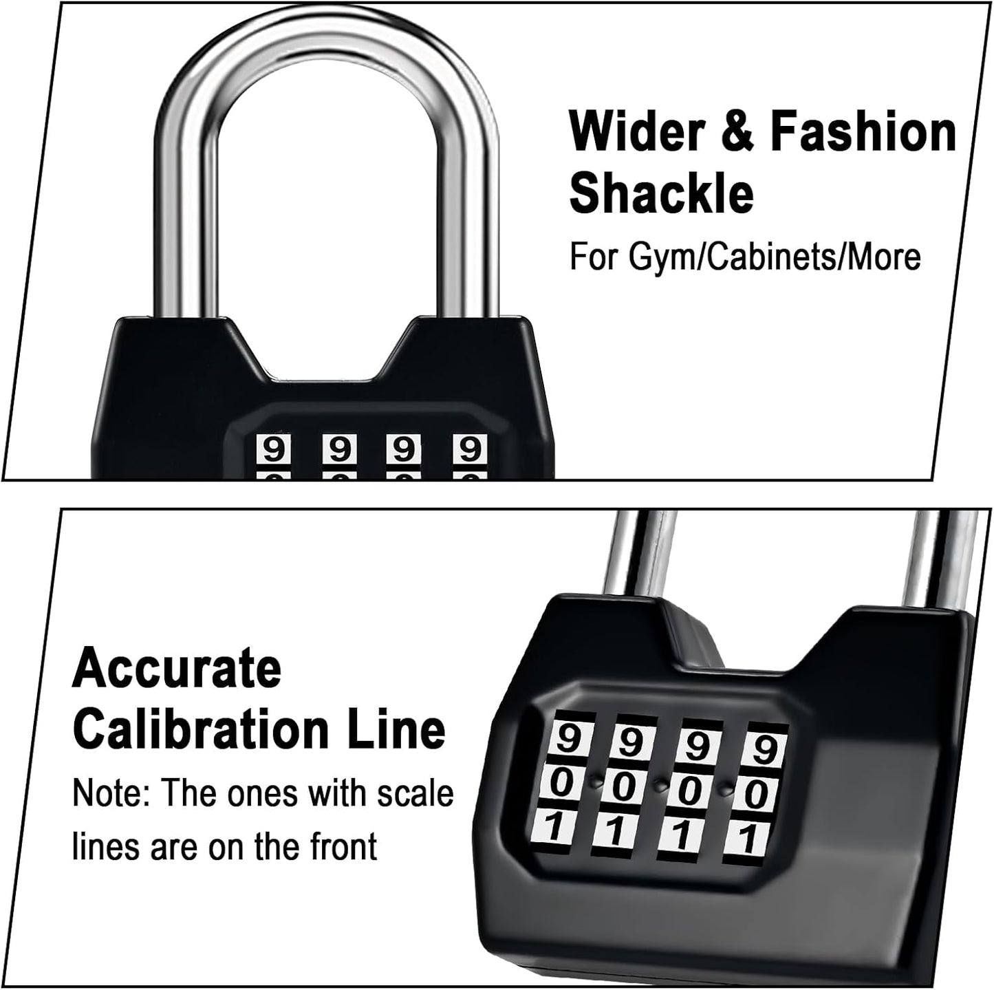 4 Pack Combination Lock, 4-Digit Fashion Combo Lock, Combination Padlock Waterproof Outdoor Gate Locks for Fence, Locker, Sheds, Gym, Shed, Storage Unit, Gate Hasps, School