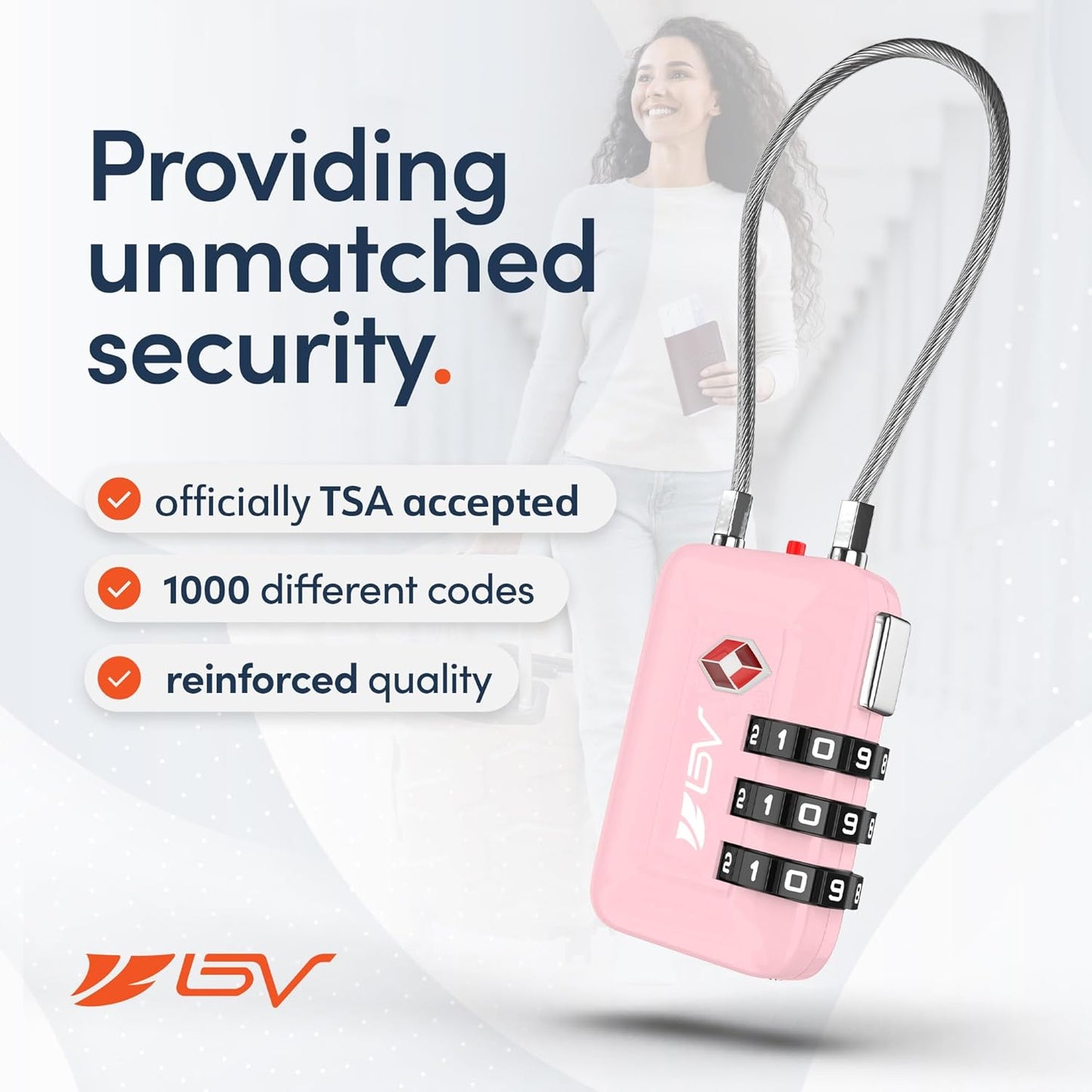 TSA Accepted Luggage Travel Lock, Set-Your-Own Combination Lock for School Gym Locker, Luggage Suitcase Baggage Locks, Filing Cabinets, Toolbox, Case (Pink, 4 Pack)