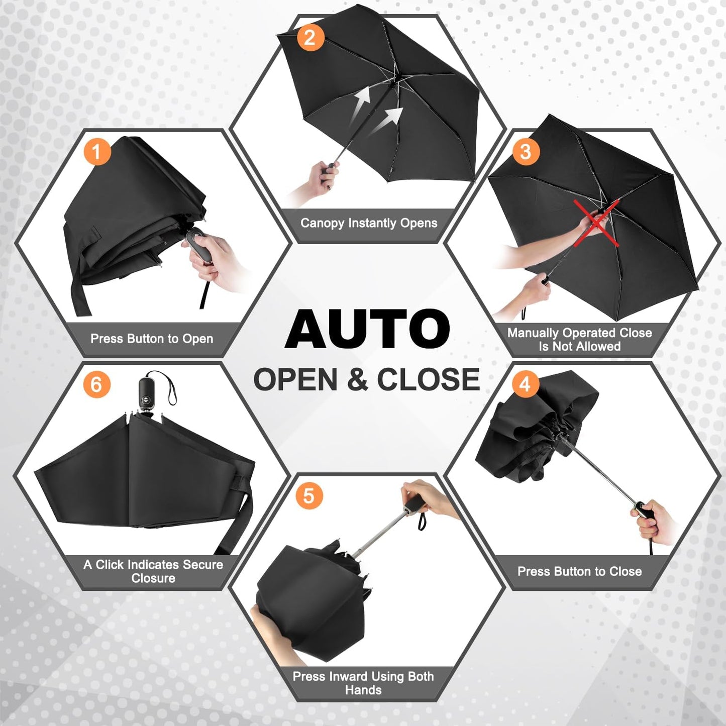 Lejorain Mini Umbrella for Travel Automatic - Folding Compact Flat Umbrella Lightweight Strong Portable Umbrellas for Rain Adults