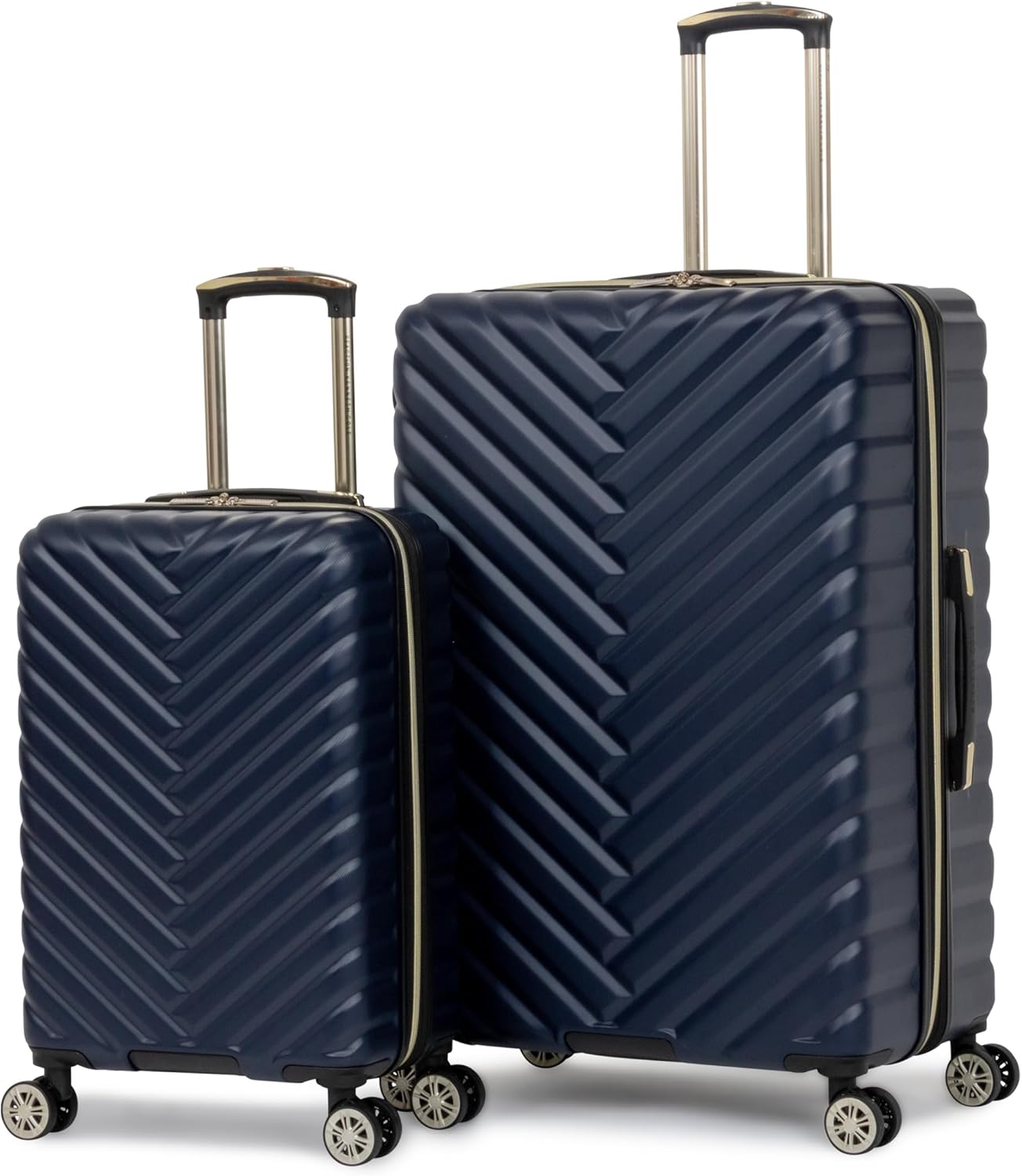 Kenneth Cole REACTION Madison Square Lightweight Hardside Chevron Expandable Spinner Luggage, Navy