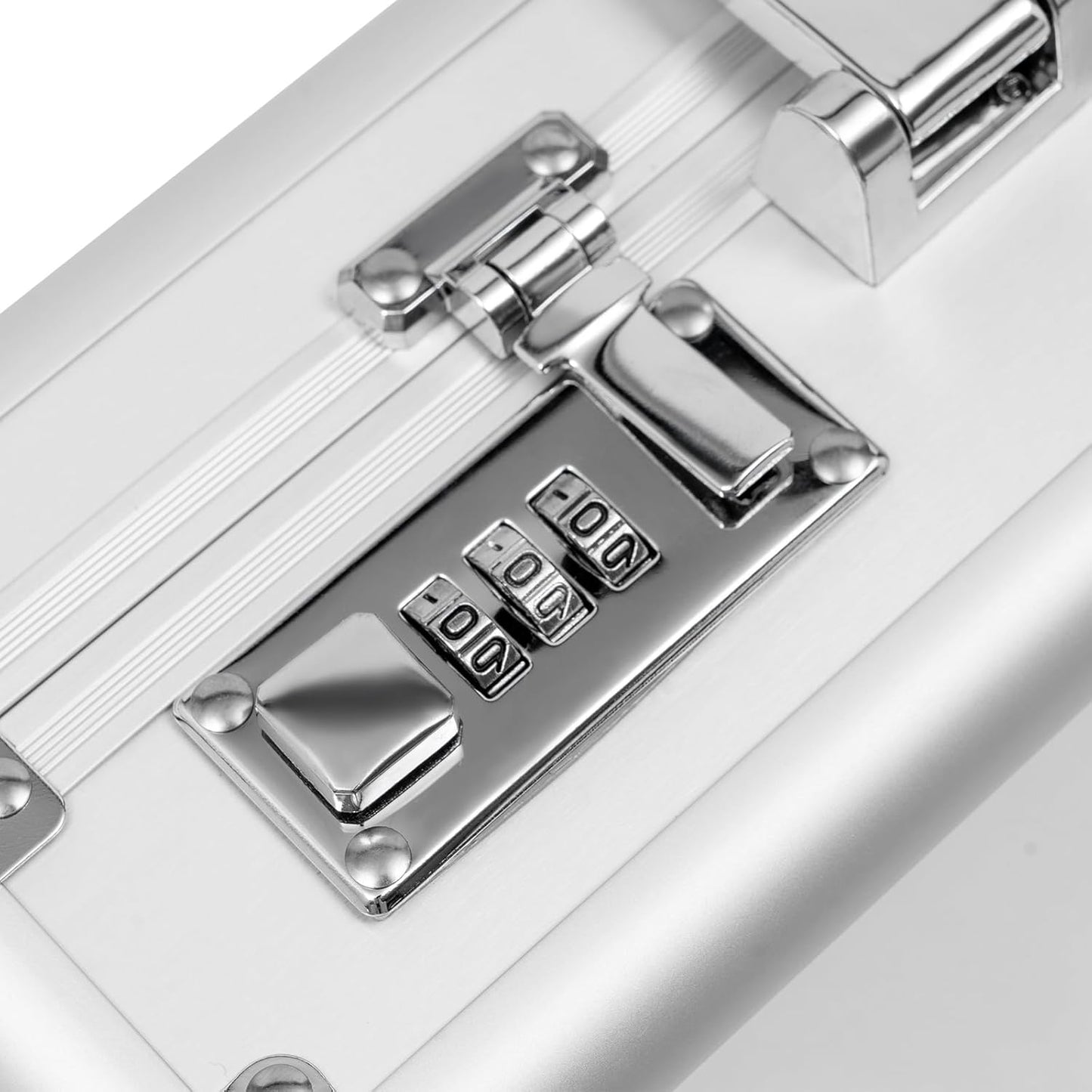 Locking Briefcase, Metal Briefcase w/Strap, Hard Aluminum Carrying Case for Documents/Laptops/Cell Phones
