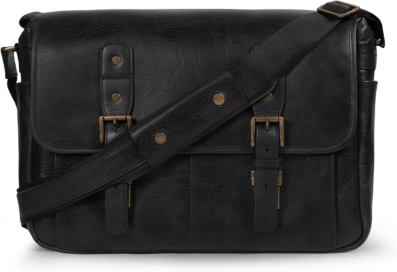 MegaGear Italian Leather Messenger Bag, Lightweight Unisex Business Briefcase Satchel Portfolio, Multi Compartment