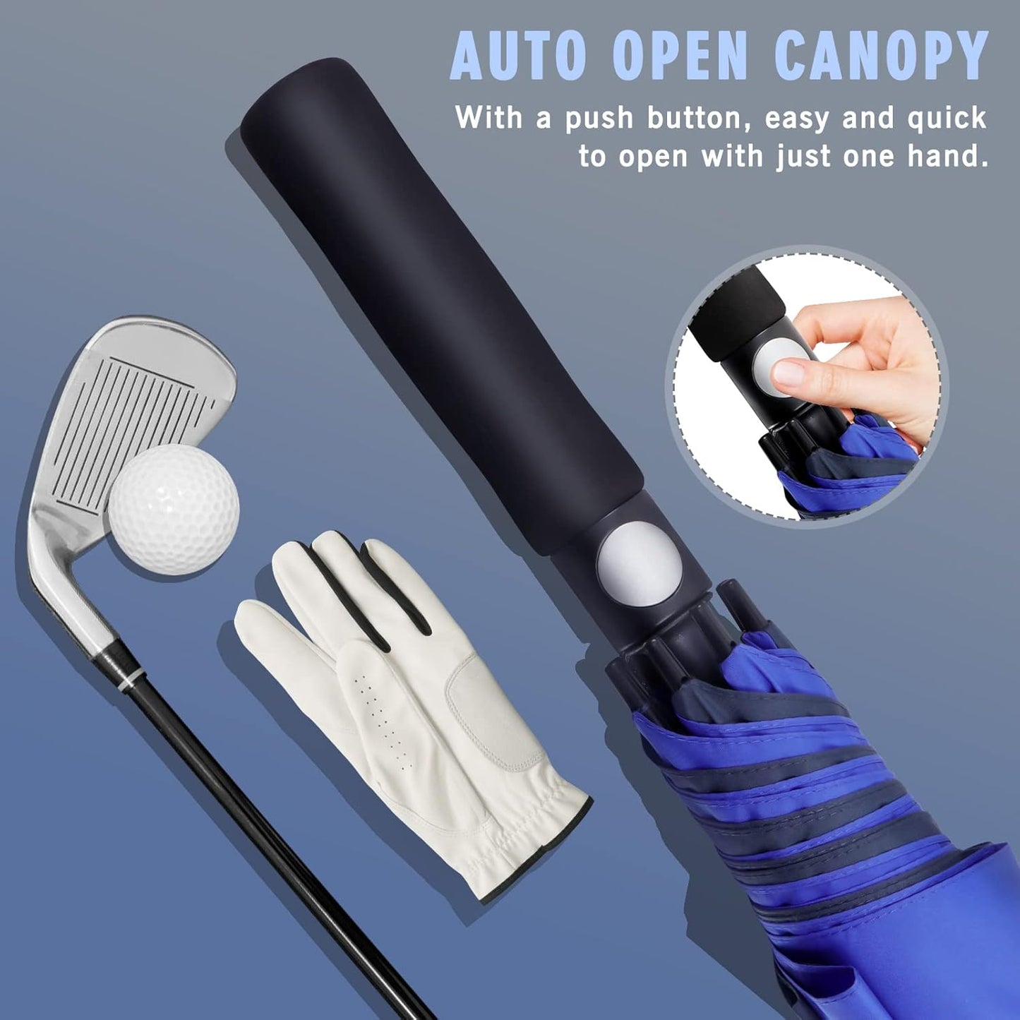 ZOMAKE Golf Umbrella Windproof, Extra Large Oversized Heavy Duty Double Canopy for Rain, Sports Games & Push Cart(51/54/62/68/72Inch)