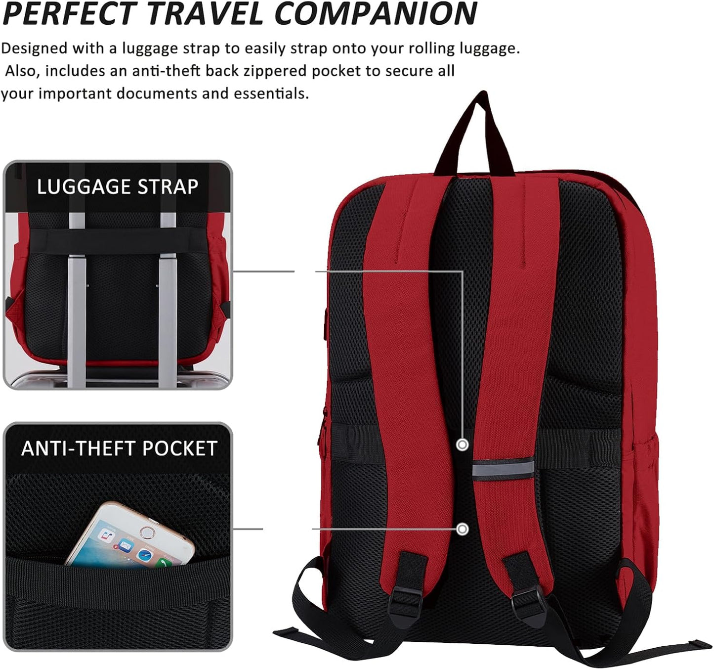 MAXTOP Deep Storage Laptop Backpack with USB Charging Port[Water Resistant] College School Computer Bookbag Fits 17 Inch Laptop
