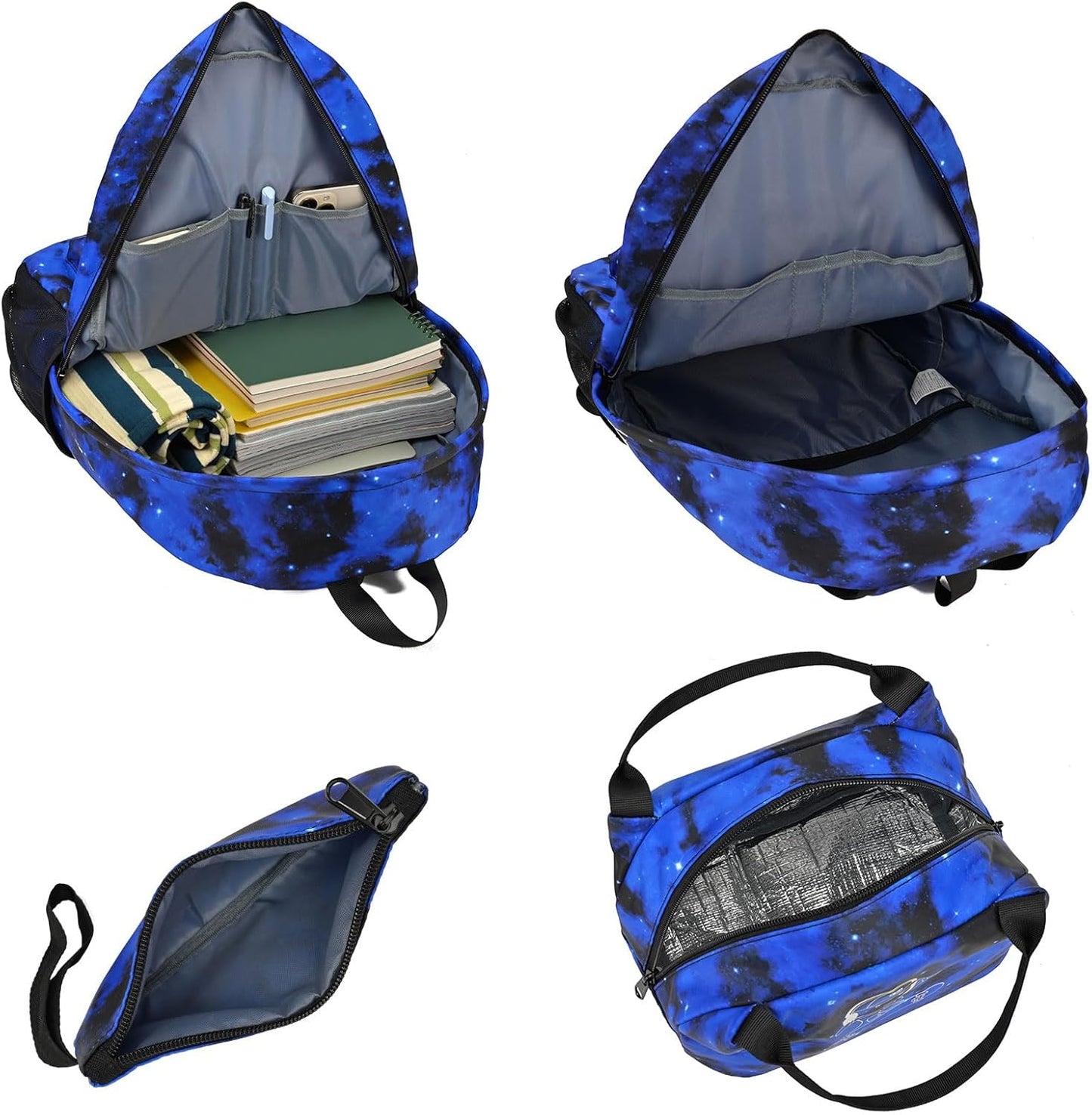 Lightweight Laptop Backpack School Backpack for Boys, Elementary Primary Middle School Bags Kids Backpack With Lunch Bag & Pencil Case, College Bookbag Travel Dayback, Blue