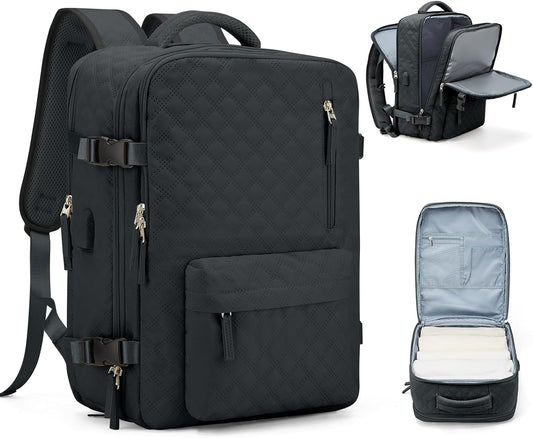 VGCUB Large Travel Backpack for Women Men, Carry on Backpack Airline Approved Gym Backpack Waterproof Business Laptop Daypack, Grayish Blackish