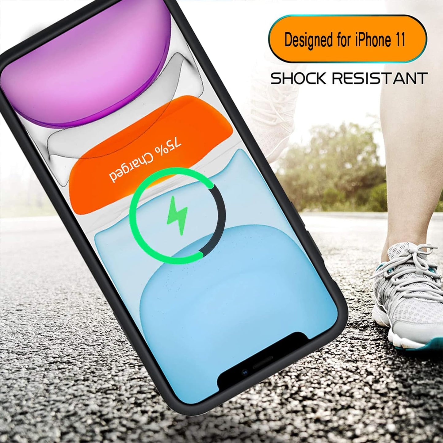 Battery Case for iPhone 11, 10000mAh High Capacity Portable Charger Case Rechargeable Smart Battery Pack Charging Case with Wireless Charging Support Carplay Compatible for iPhone 11 (6.1 inch)-Black